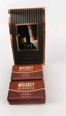 Wiskey Reserve Bath & Body Works 2 Soaps & 3 Piece Gift Set Mini Travel